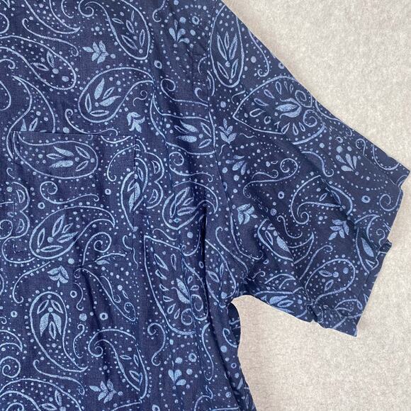 VTG Polo Ralph Lauren Mens XL Paisley 1/2 Button Cambridge 100% Linen Shirt - Picture 4 of 6
